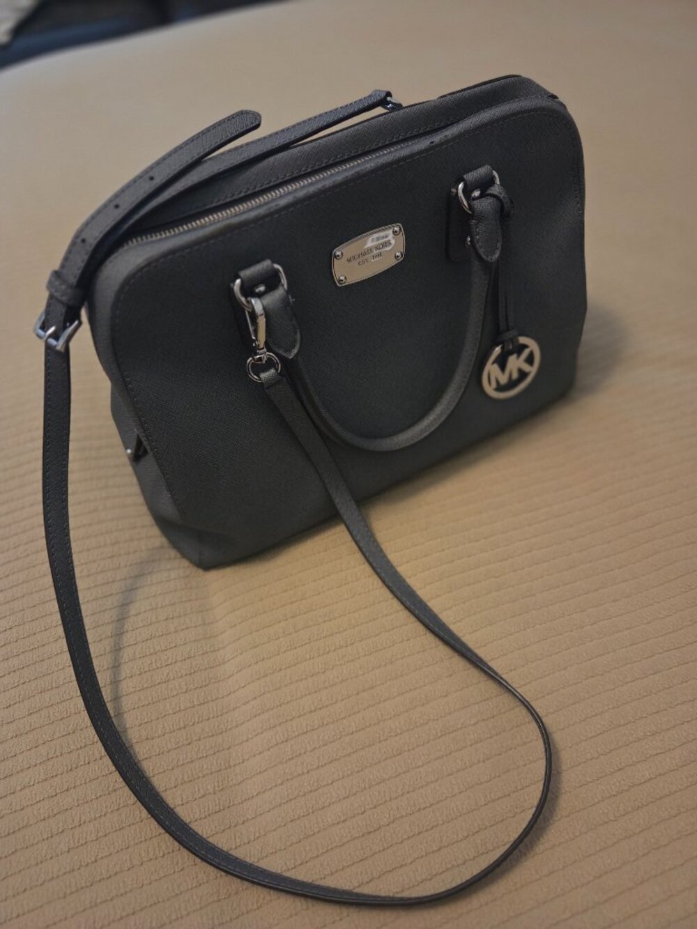 MK Med Satchel [Bowling Bag] Saffiano Leather